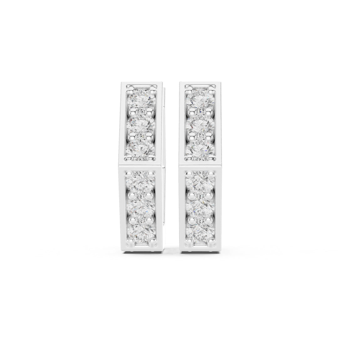 Sparkling Luxe 0.02ct 18KT Round Diamond Hoops Earrings