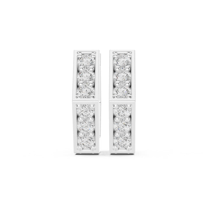 Sparkling Luxe 0.02ct 18KT Round Diamond Hoops Earrings