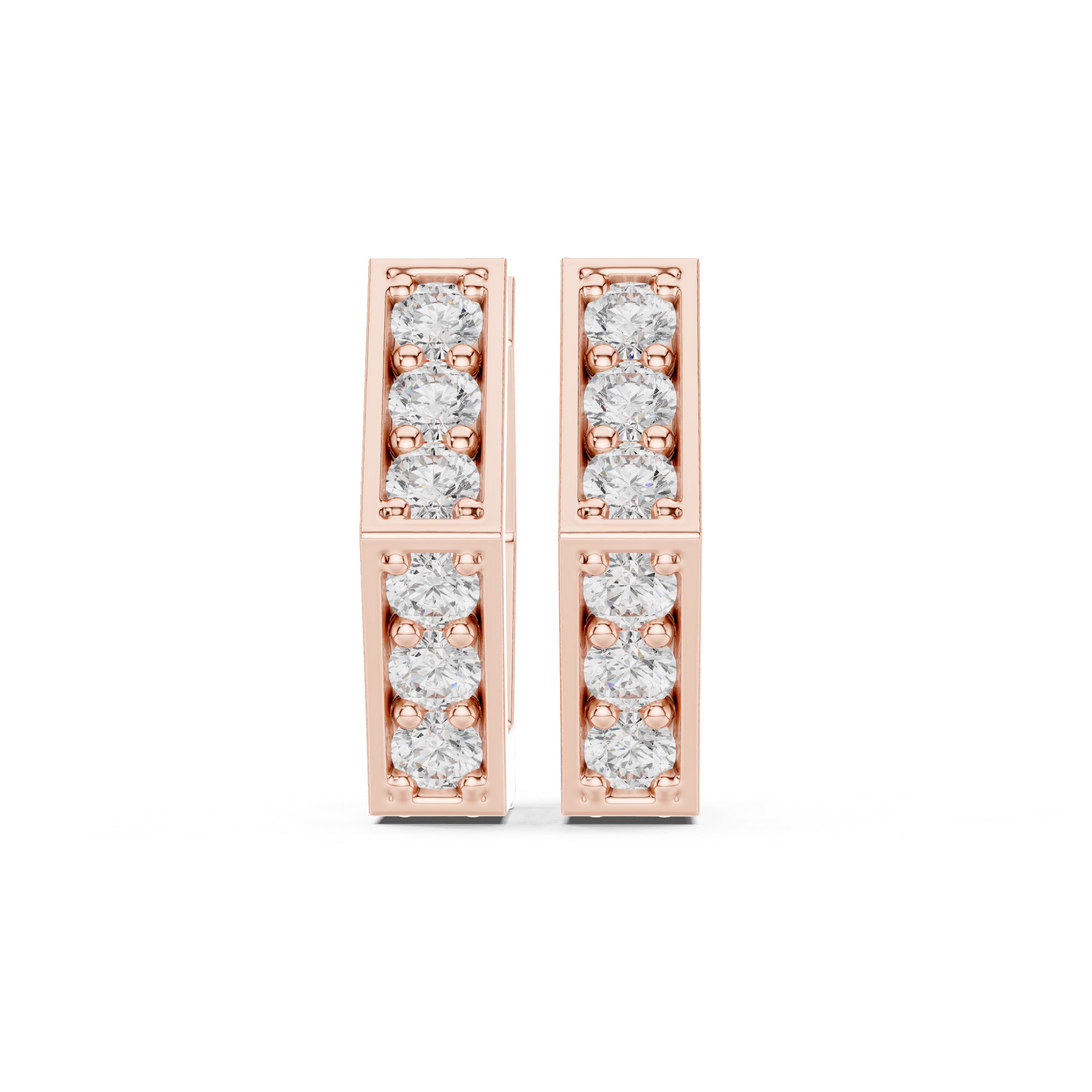 Sparkling Luxe 0.02ct 18KT Round Diamond Hoops Earrings
