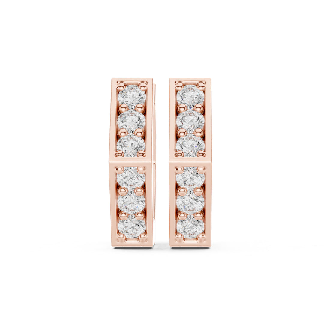 Sparkling Luxe 0.02ct 18KT Round Diamond Hoops Earrings