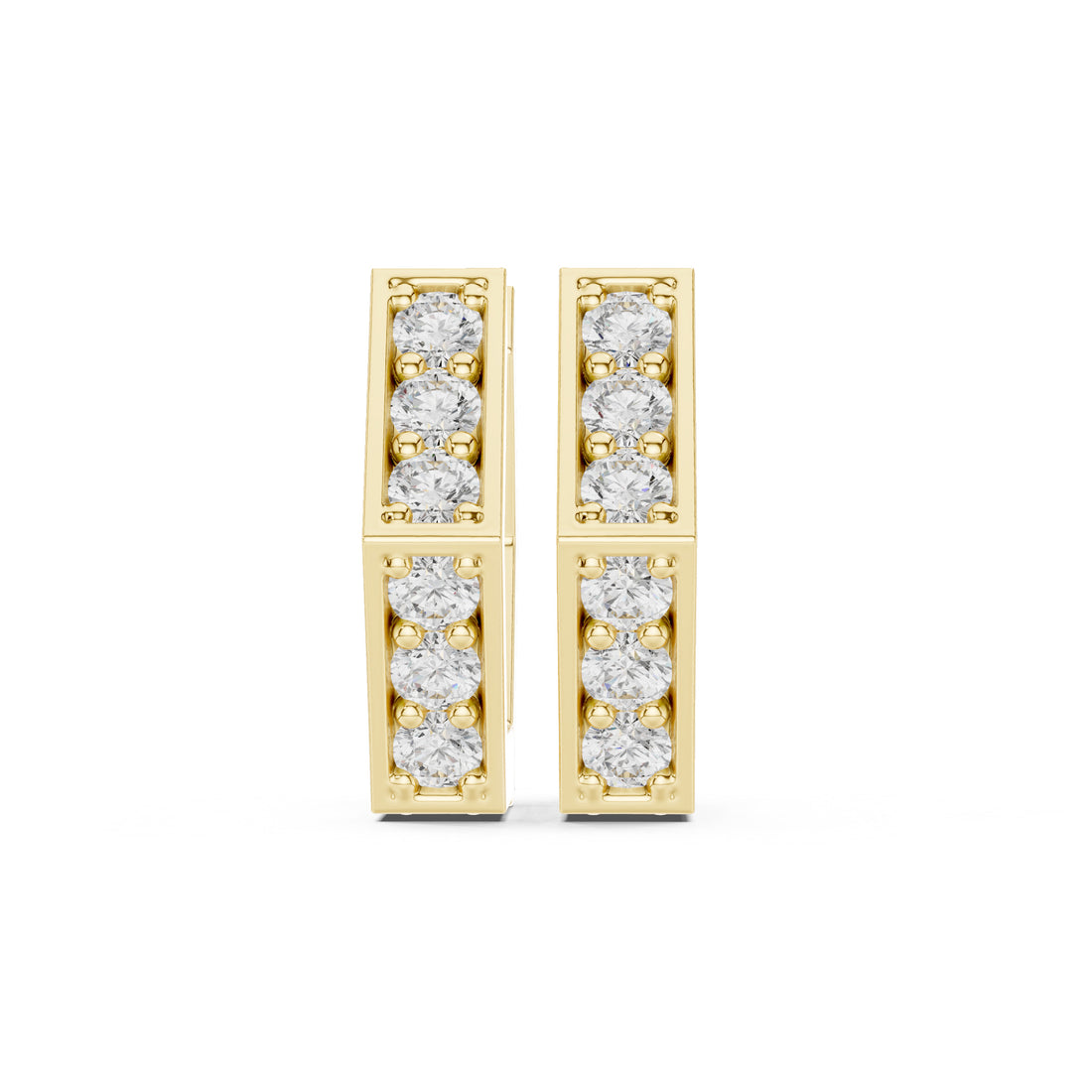 Sparkling Luxe 0.02ct 18KT Round Diamond Hoops Earrings