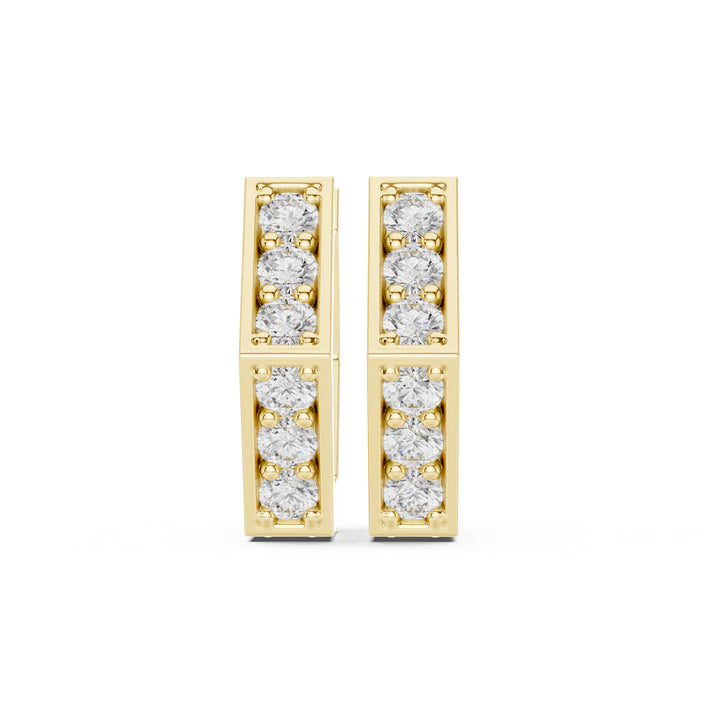 Sparkling Luxe 0.02ct 18KT Round Diamond Hoops Earrings