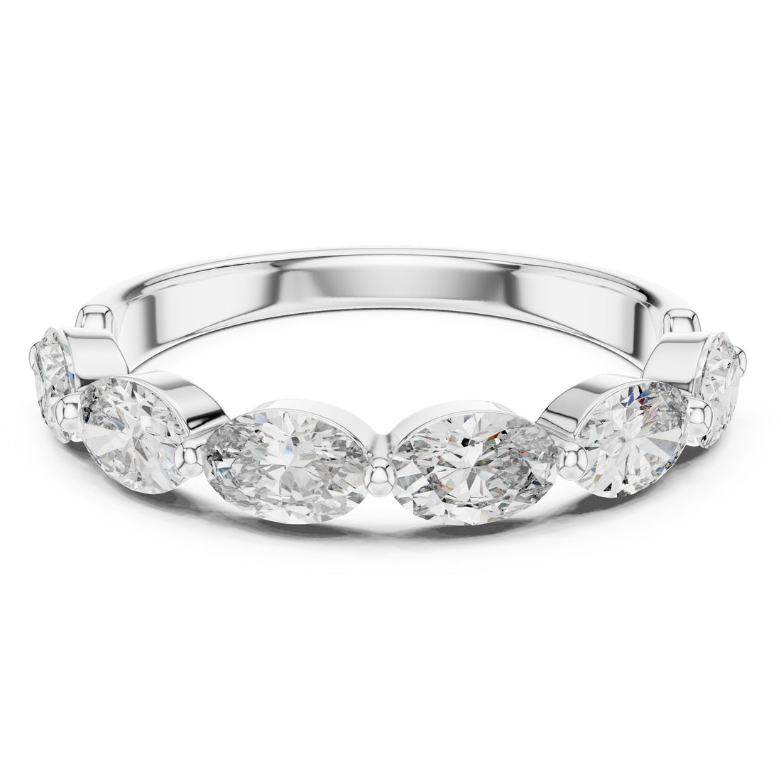 Sparkling Luxe 0.15ct Marques Diamond Eternity Band Ring in 18KT