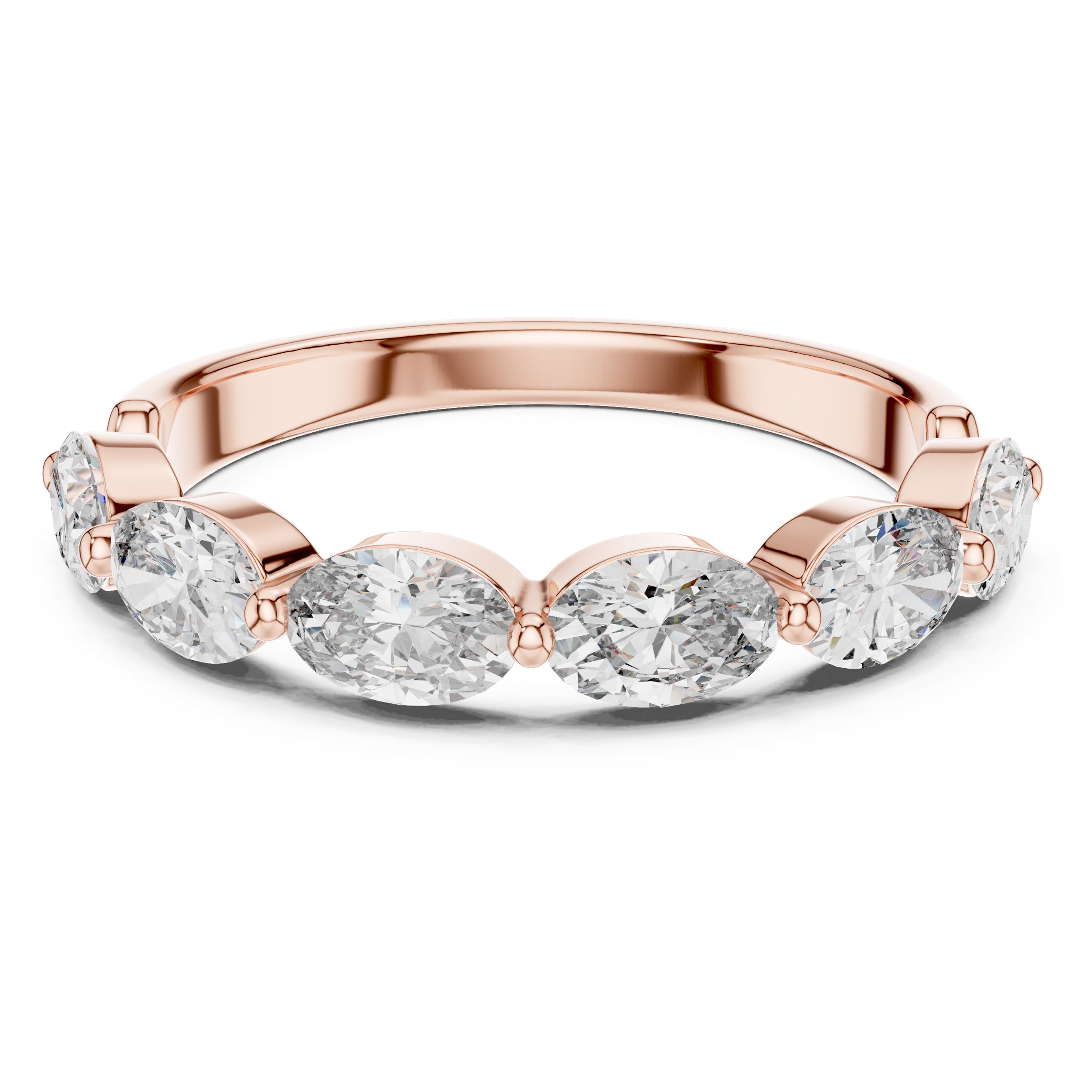 Sparkling Luxe 0.15ct Marques Diamond Eternity Band Ring in 18KT