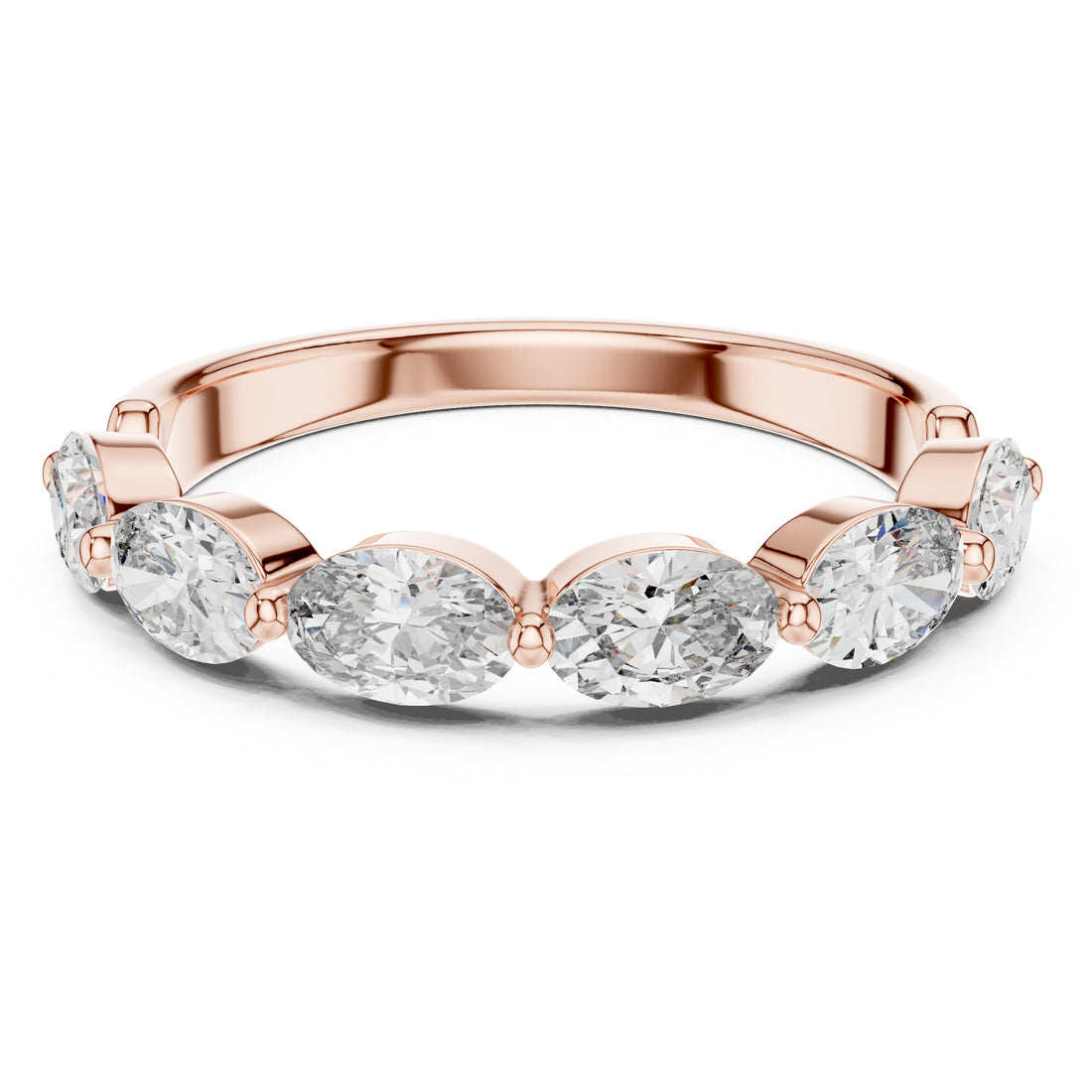 Sparkling Luxe 0.15ct Marques Diamond Eternity Band Ring in 18KT