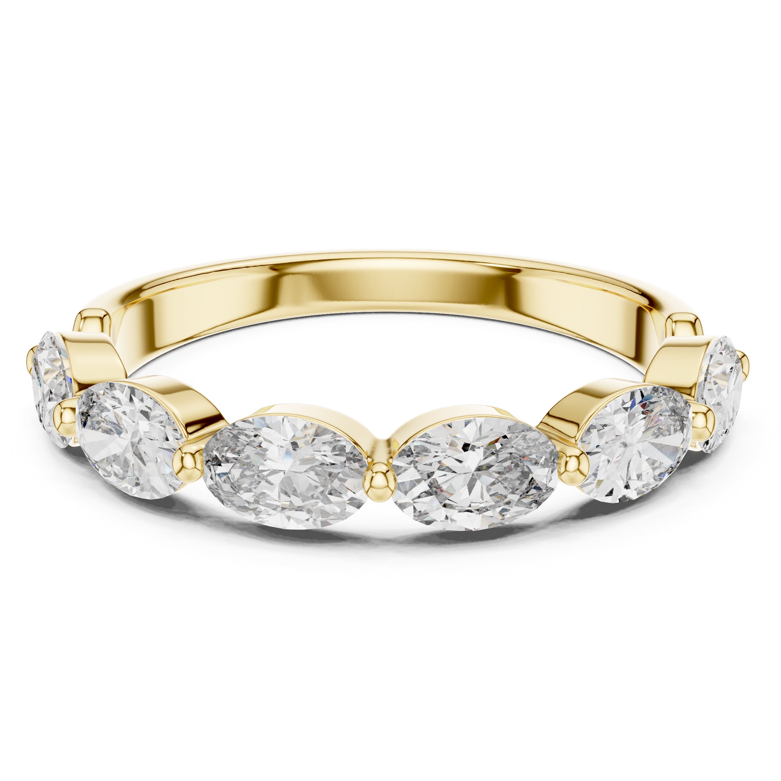 Sparkling Luxe 0.15ct Marques Diamond Eternity Band Ring in 18KT