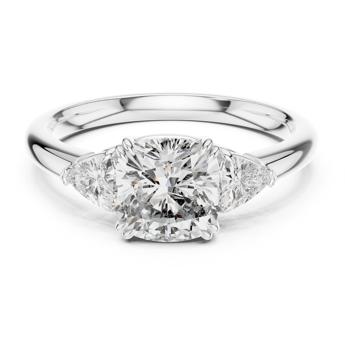 Sparkling Luxe 1.78ct Round 3 Stone Triology Engagement Ring