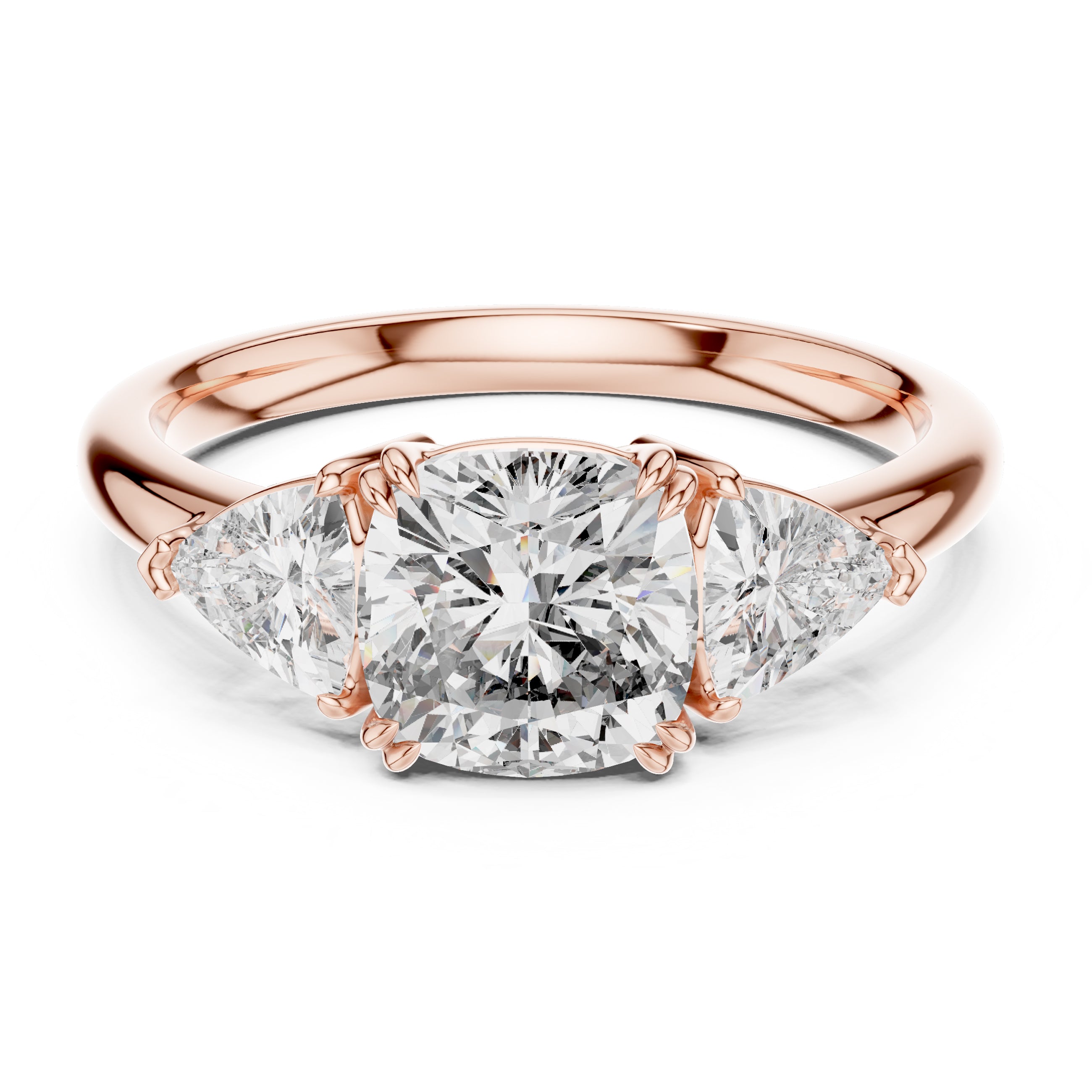 Sparkling Luxe 1.78ct Classic Luxe Trillion Cut Three Stone Engagement Ring in 18KT