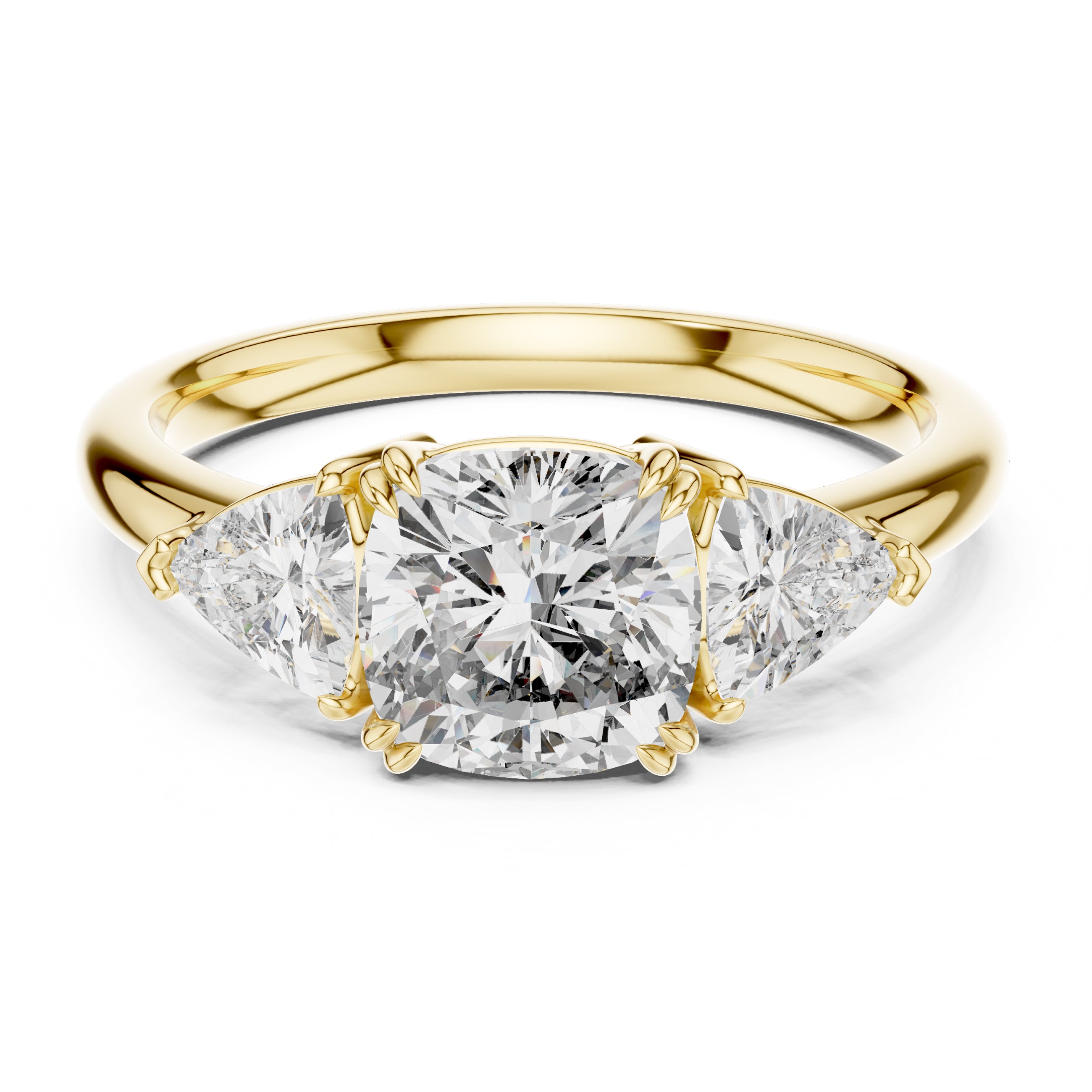 Sparkling Luxe 1.78ct Classic Luxe Trillion Cut Three Stone Engagement Ring in 18KT