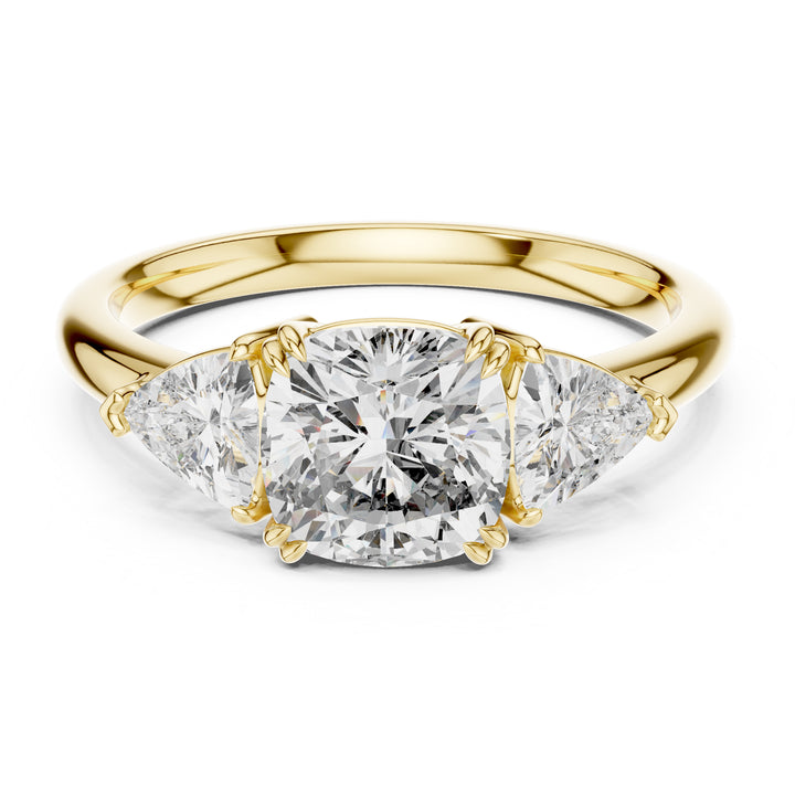 Sparkling Luxe 1.78ct Classic Luxe Trillion Cut Three Stone Engagement Ring in 18KT