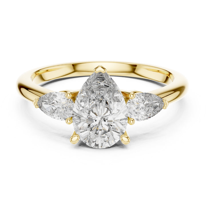 Sparkling Luxe 1ct Three Stone Diamond 18KT Engagement Ring