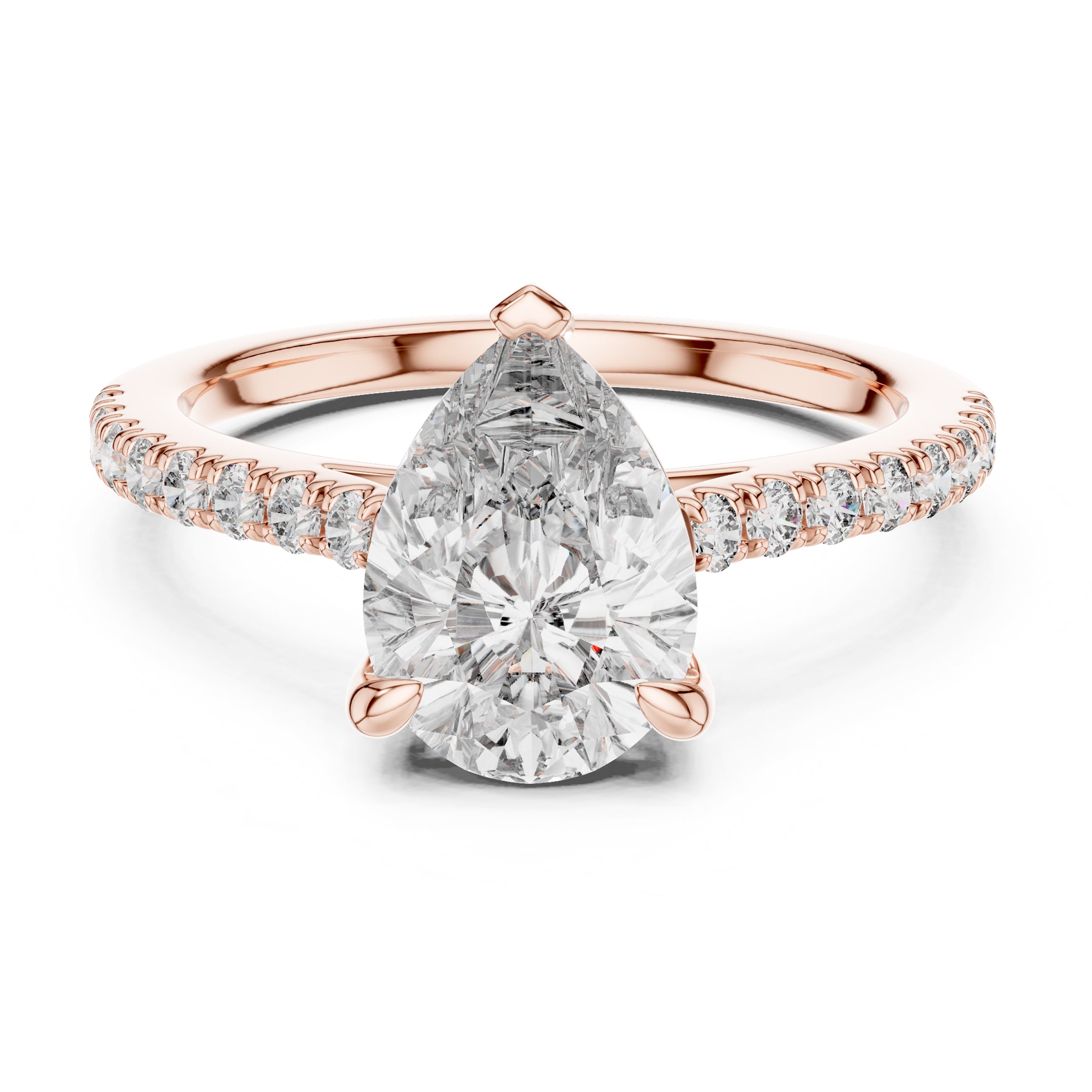 Sparkling Luxe 18KT Pear Diamond Engagement Solitare Ring 2ct