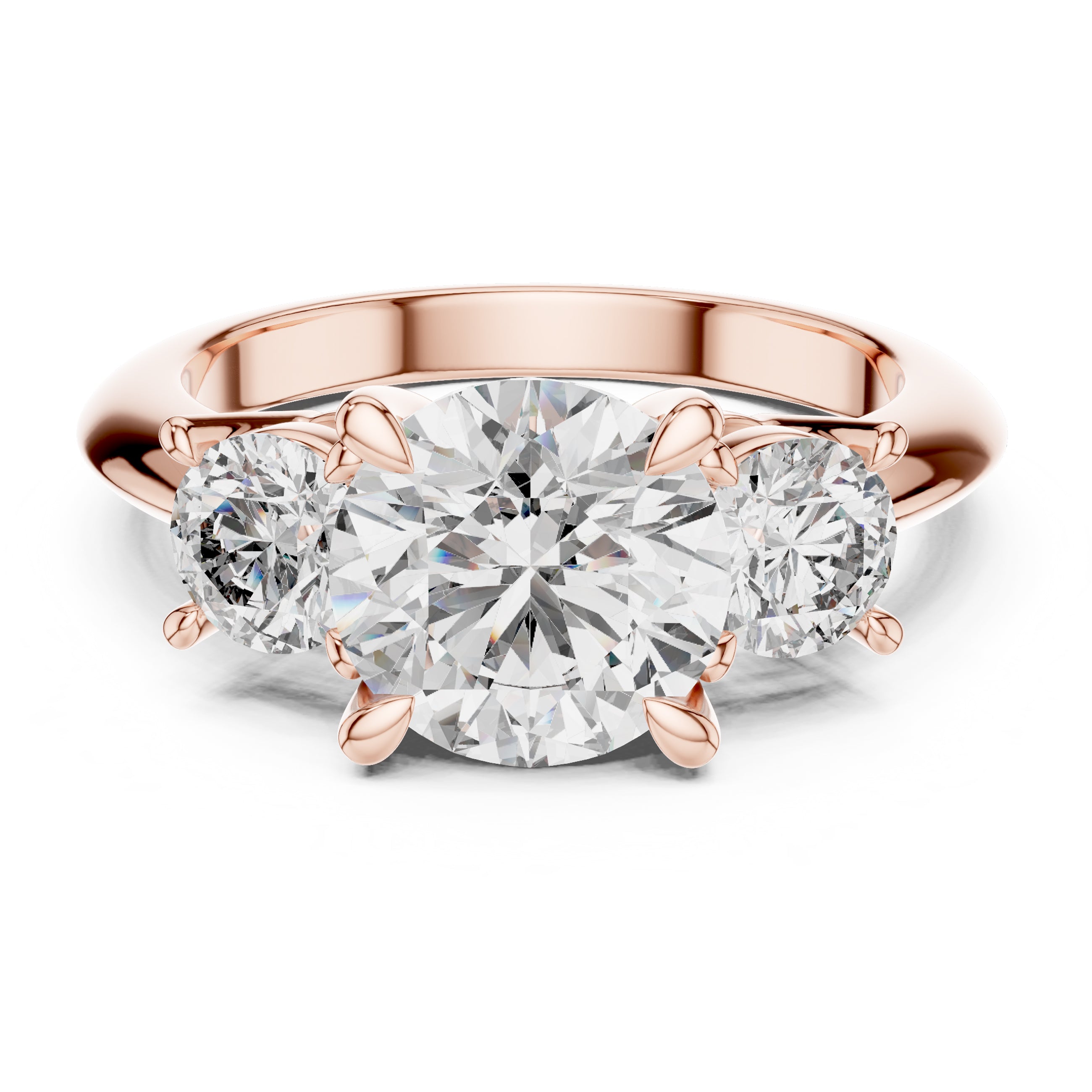 Sparkling Luxe Brilliant 2.5ct Cut Three Stone 18KT Engagement Ring