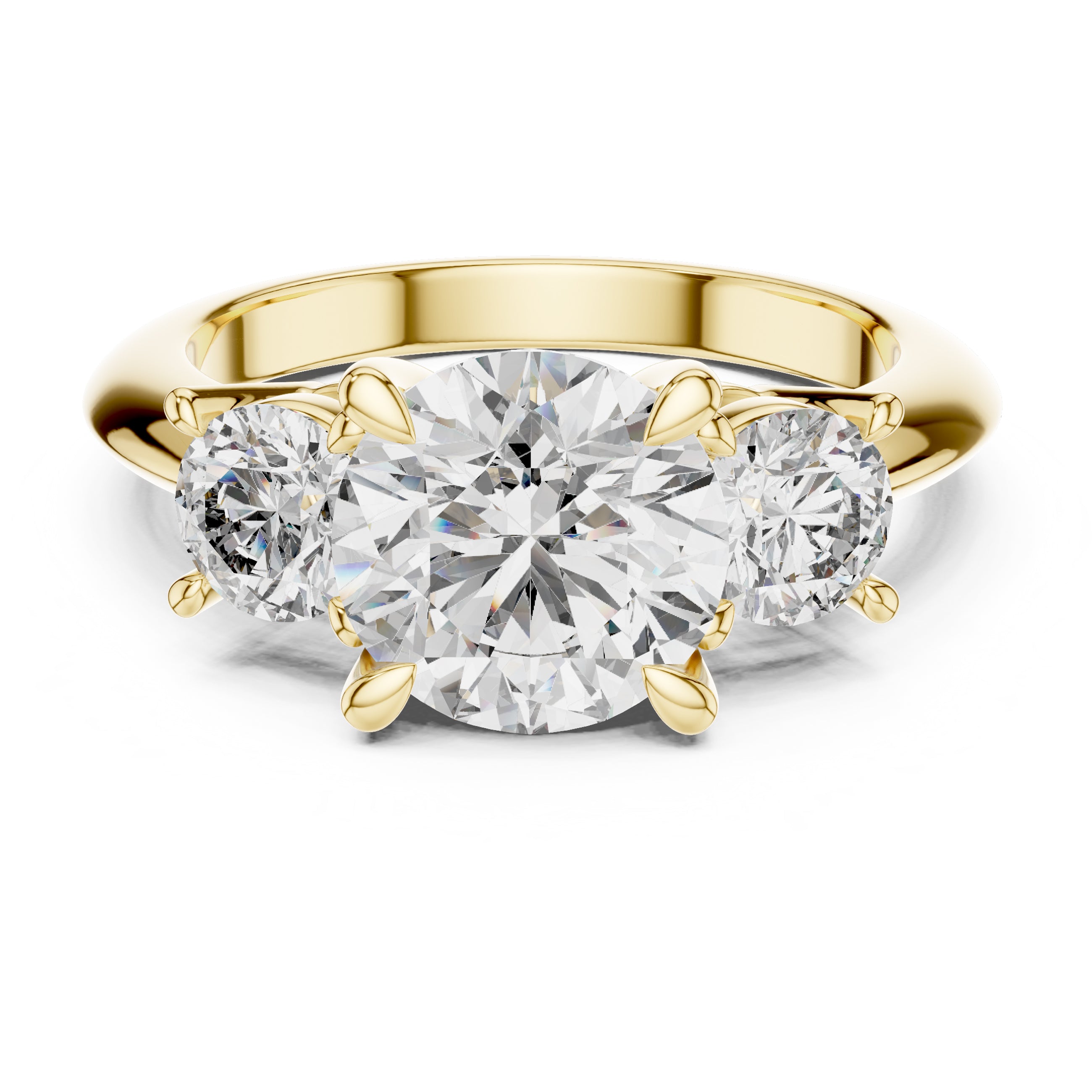 Sparkling Luxe Brilliant 2.5ct Cut Three Stone 18KT Engagement Ring