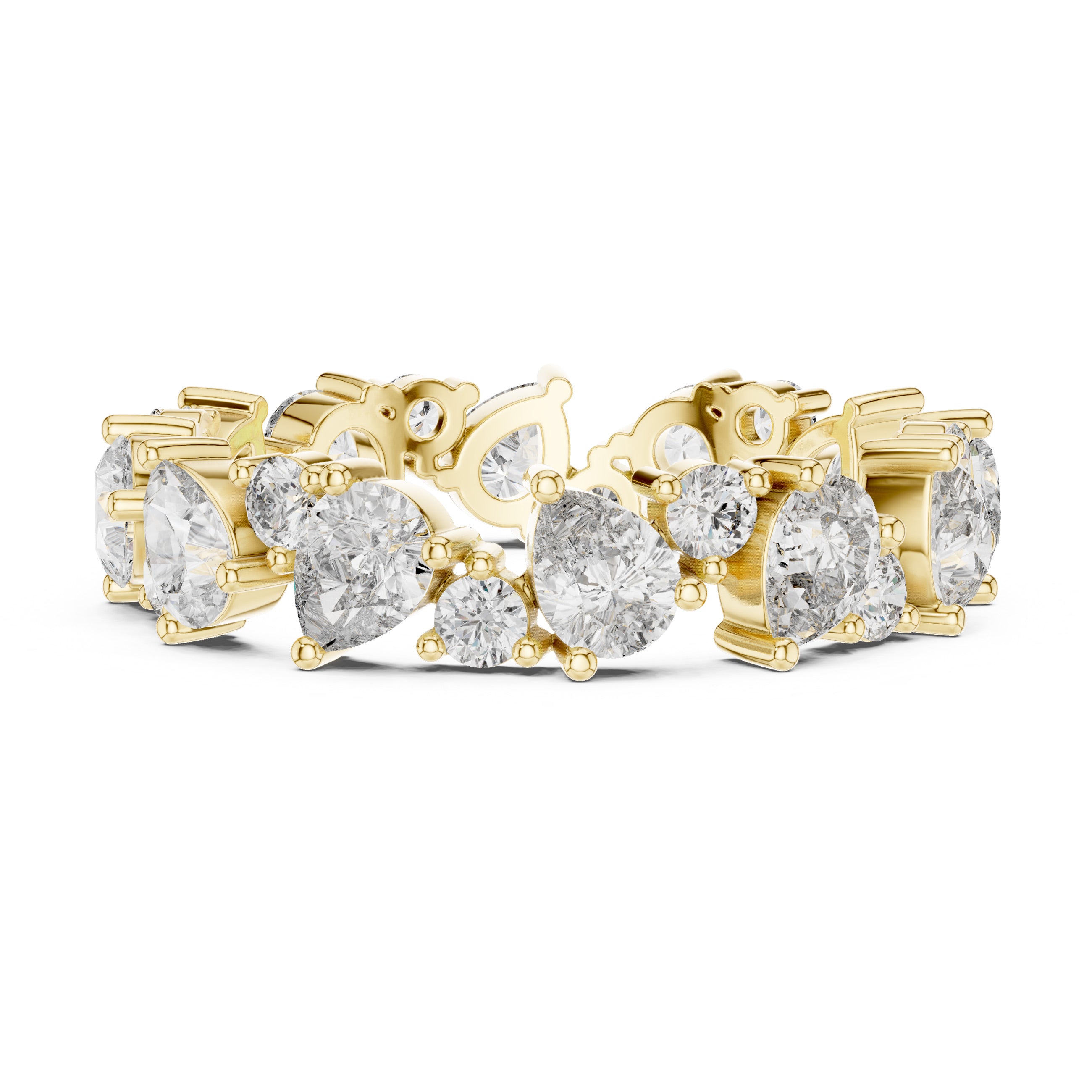 Sparkling Luxe 0.15ct 18KT Pear Round Diamond Engagement Ring