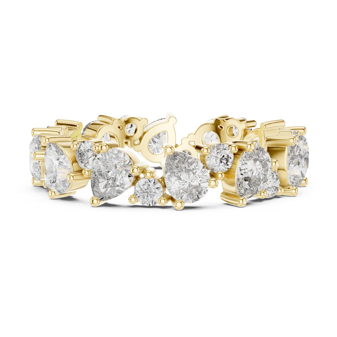 Sparkling Luxe 0.15ct 18KT Pear Round Diamond Engagement Ring