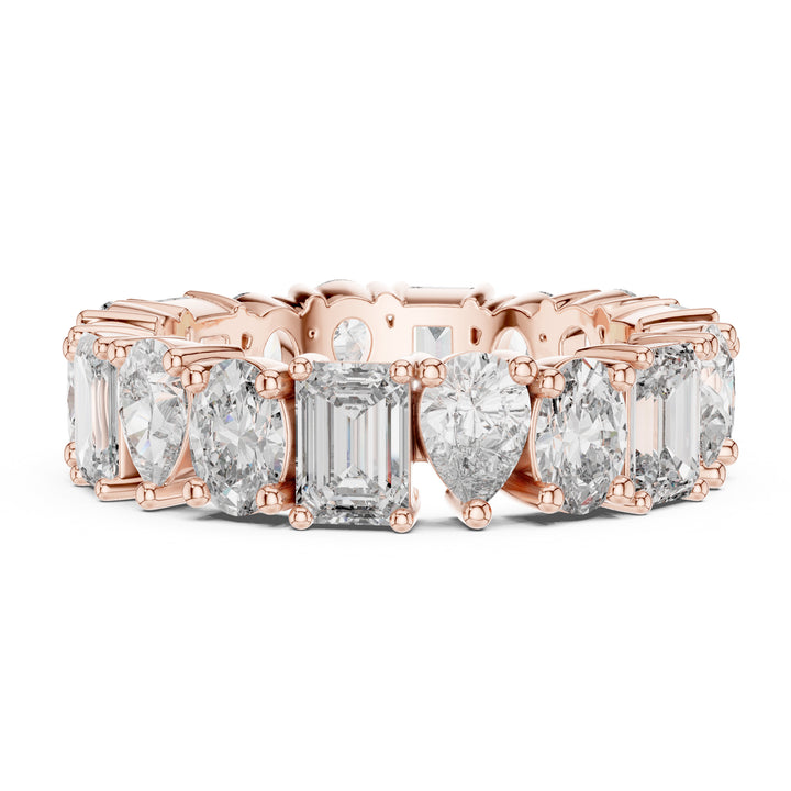 Sparkling Luxe 0.25ct Pear & Emerald Diamond Band 18KT Engagement Ring