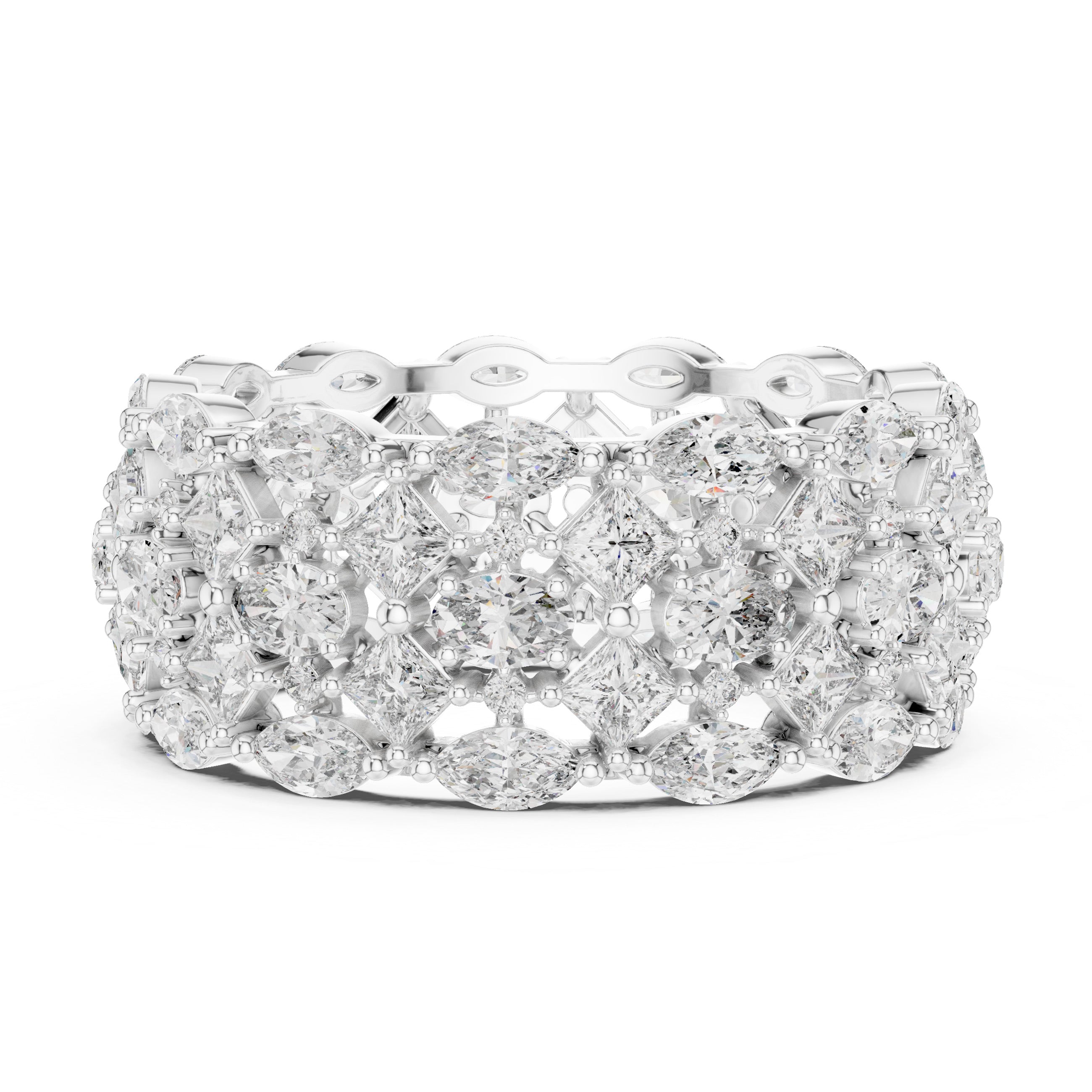 Sparkling Luxe 0.045ct Full Diamond Engagement Ring in 18KT