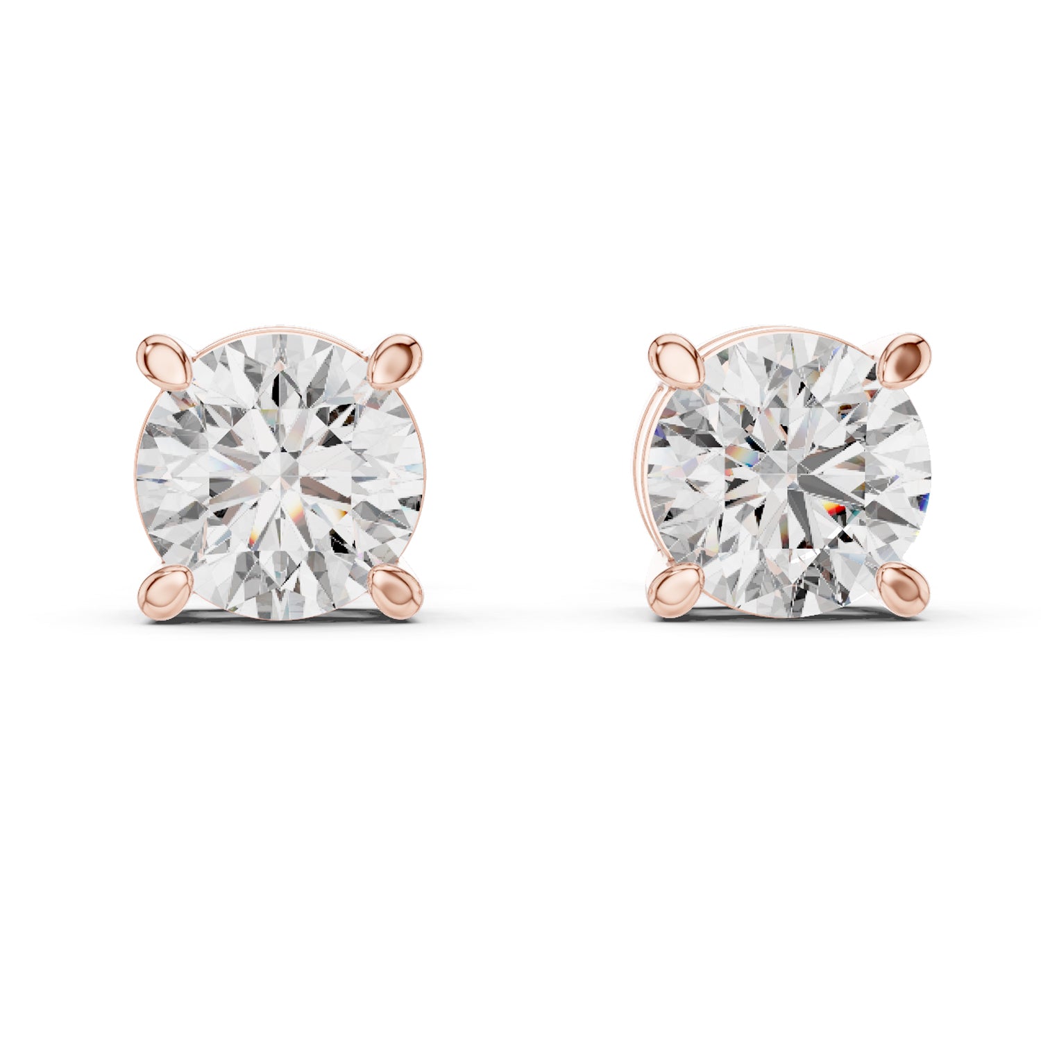 Sparkling Luxe 1.25CT Round Diamond Four Prong Earrings in 18KT