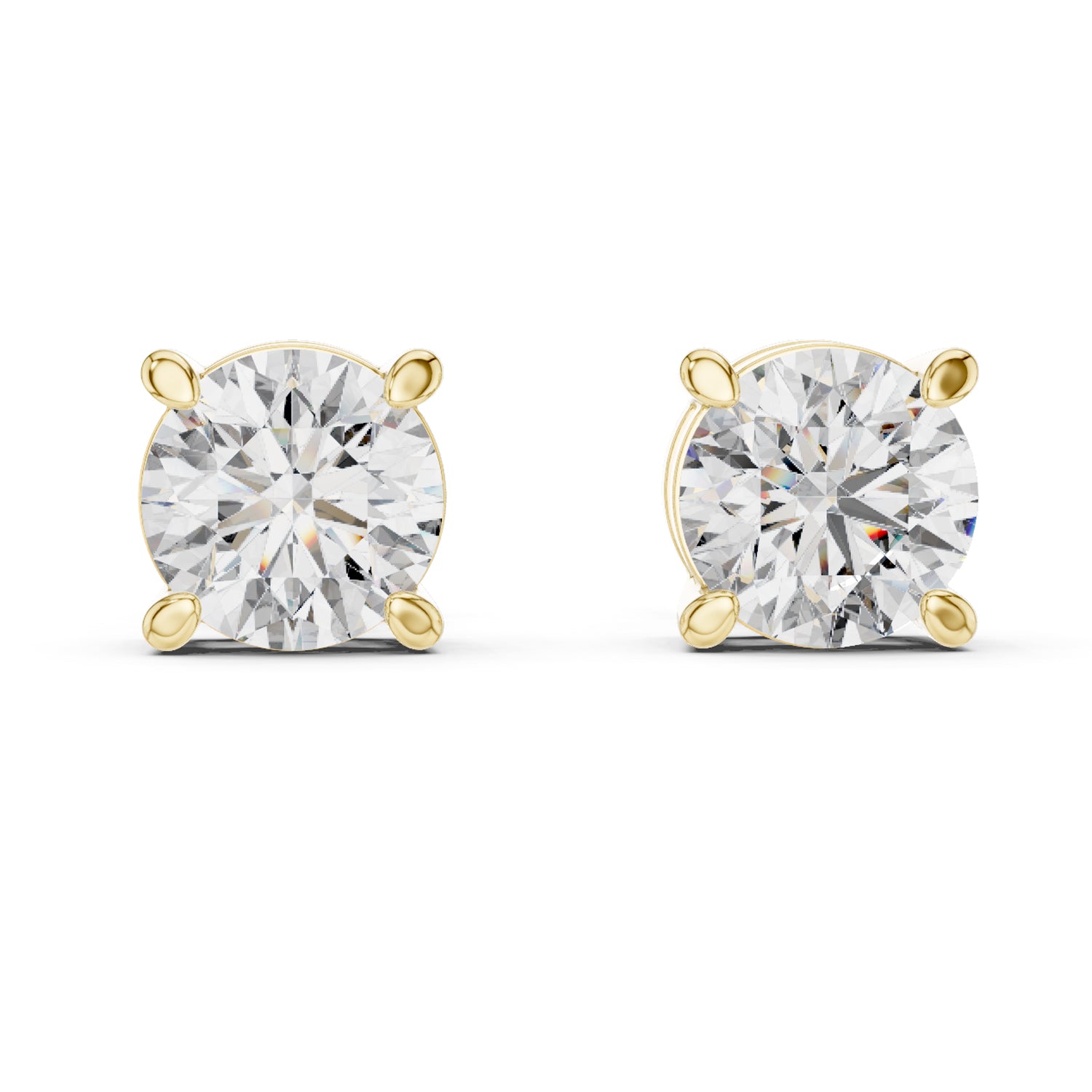 Sparkling Luxe 1.25CT Round Diamond Four Prong Earrings in 18KT