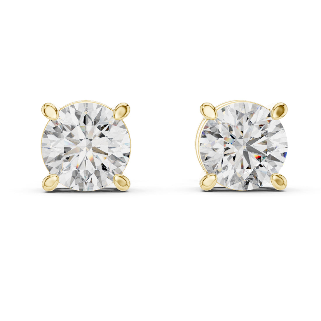Sparkling Luxe 1.25CT Round Diamond Four Prong Earrings in 18KT