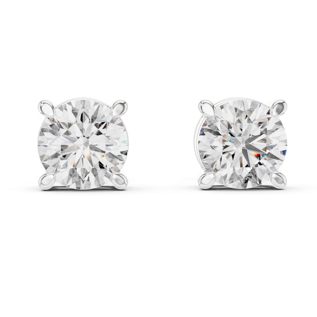 Sparkling Luxe 1.25CT Round Diamond Four Prong Earrings in 18KT