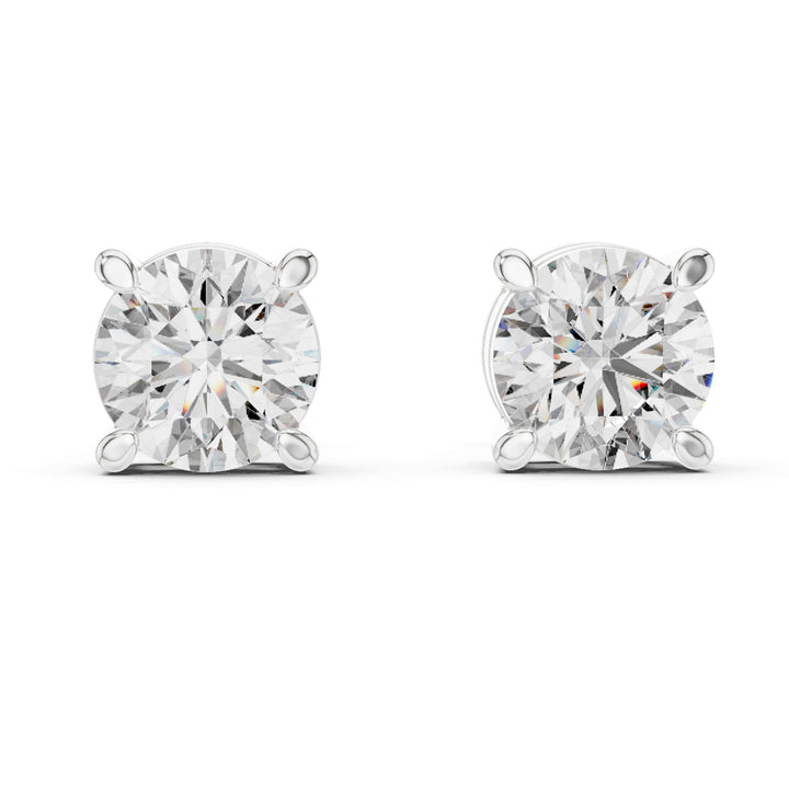 Sparkling Luxe 1.25CT Round Diamond Four Prong Earrings in 18KT