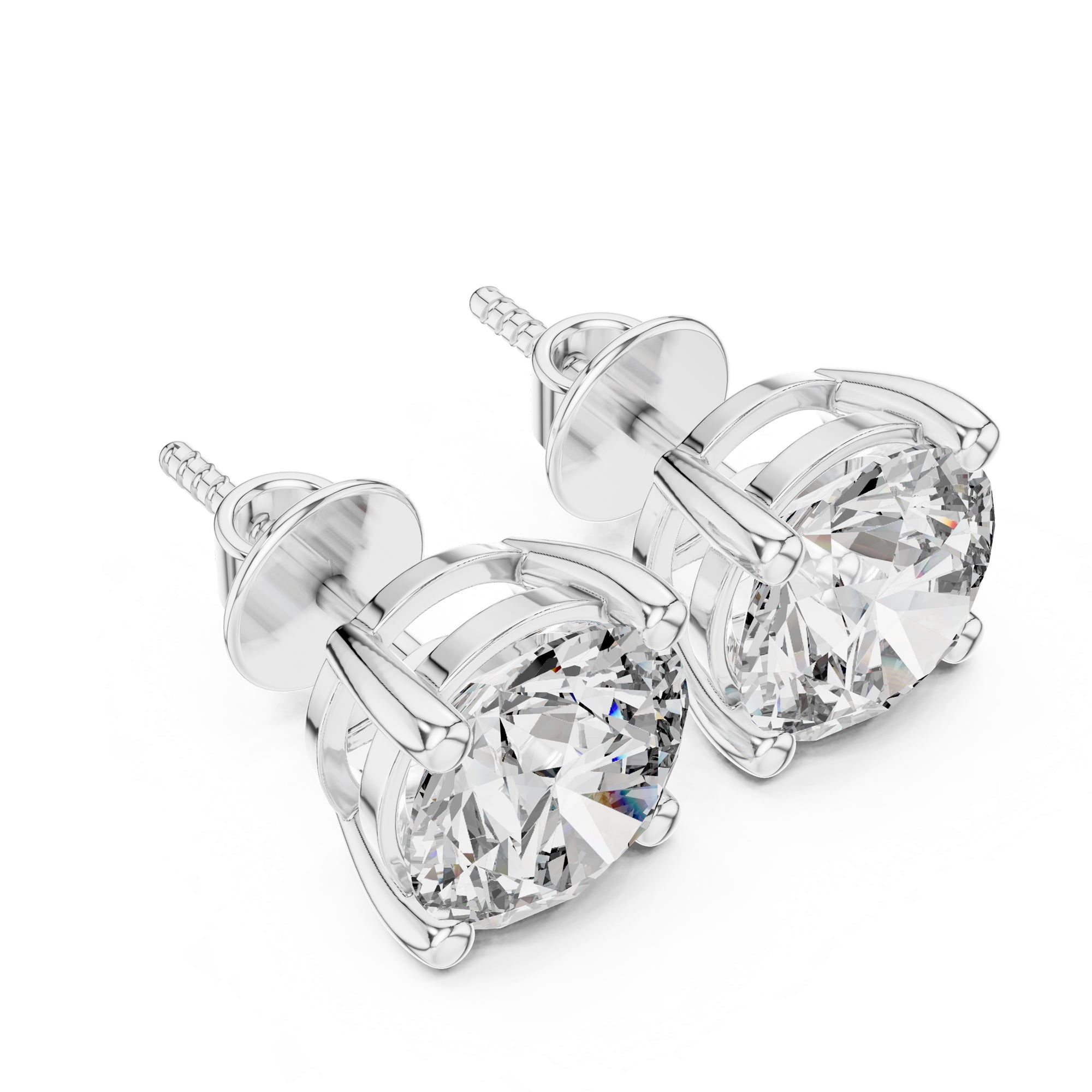 Sparkling Luxe 2ct Classic Round Diamond Stud Earrings in 18KT White Gold