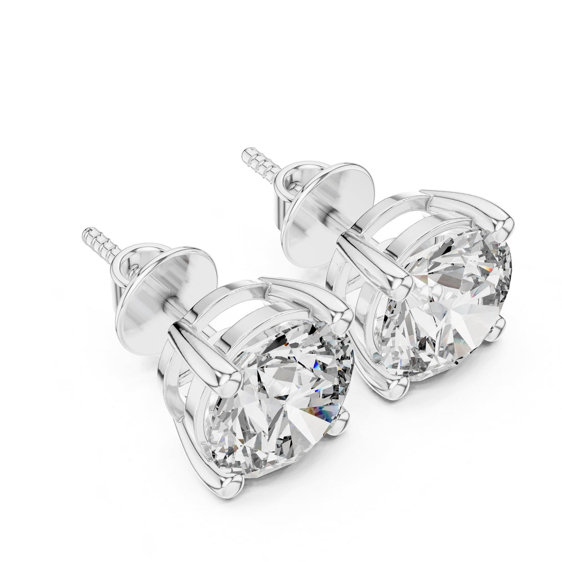 Sparkling Luxe 2ct Classic Round Diamond Stud Earrings in 18KT White Gold