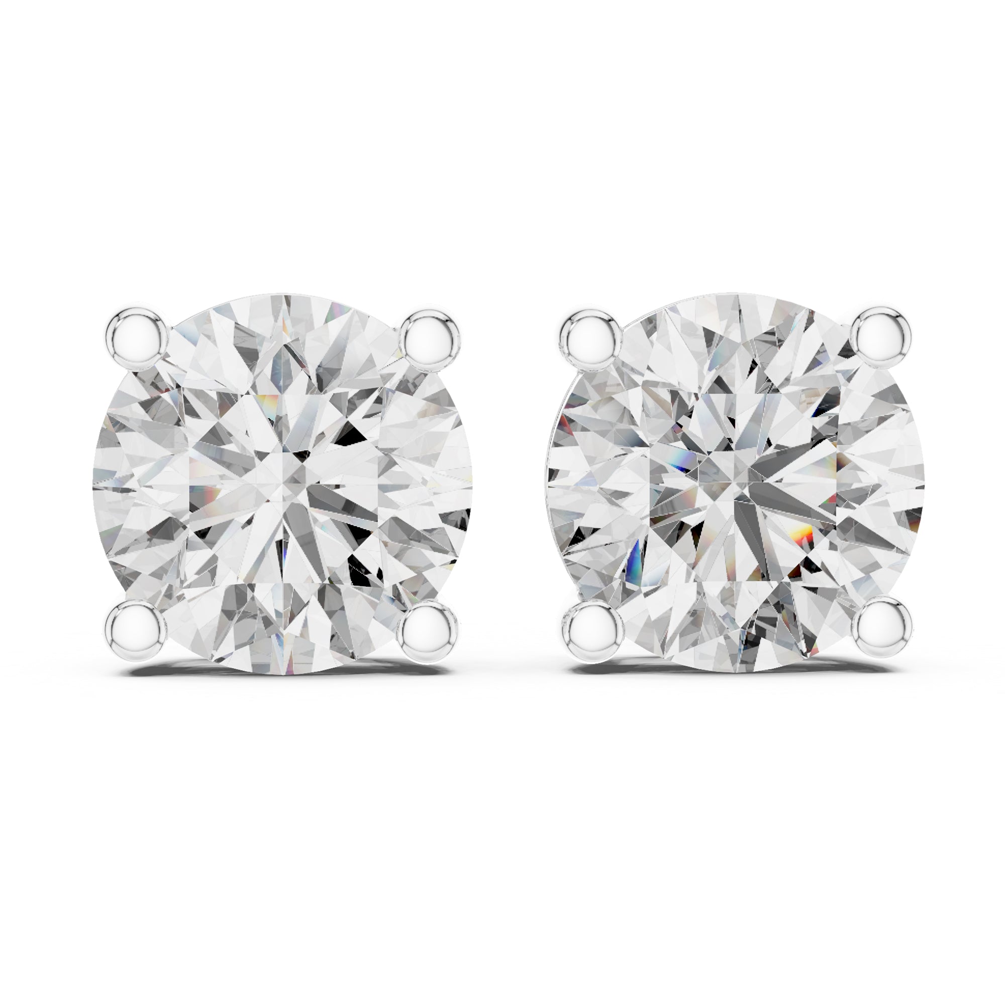 Sparkling Luxe 2ct Classic Round Diamond Stud Earrings in 18KT White Gold