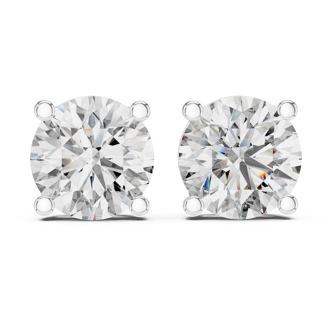 Sparkling Luxe 2ct Classic Round Diamond Stud Earrings in 18KT White Gold