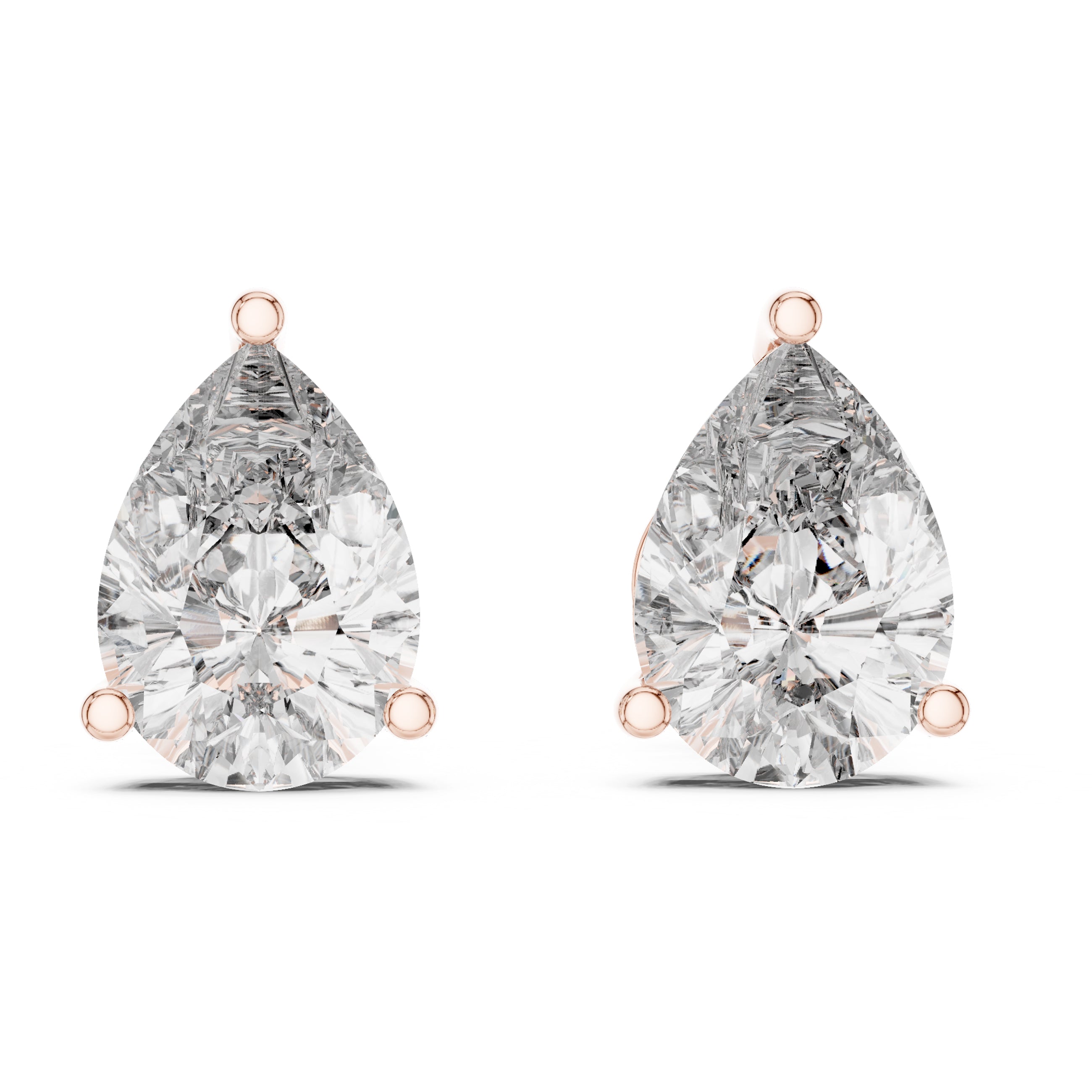 Sparkling Luxe 1.7CT Pear Cut Lab Grown Diamond Stud Earrings in 18KT