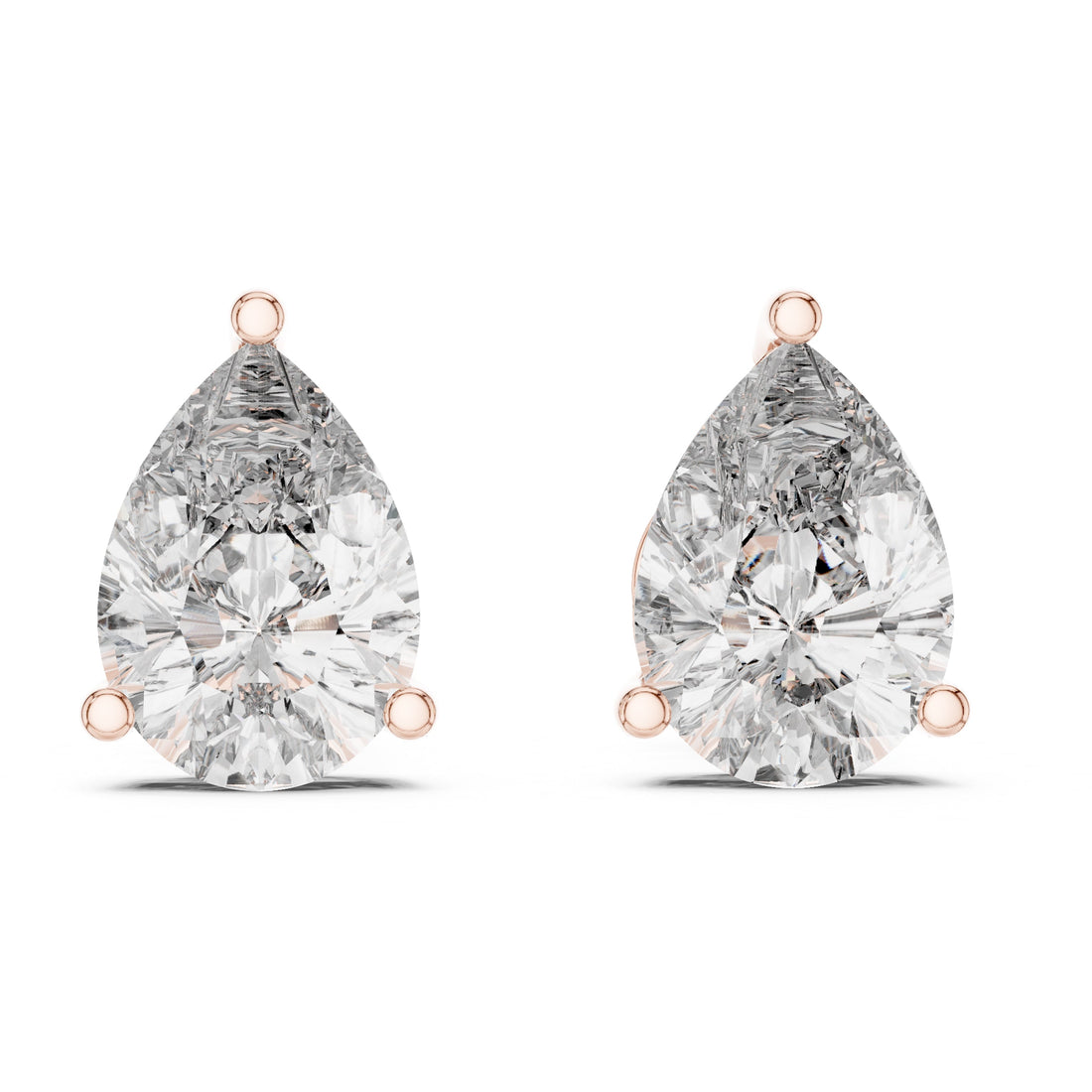Sparkling Luxe 1.7CT Pear Cut Lab Grown Diamond Stud Earrings in 18KT