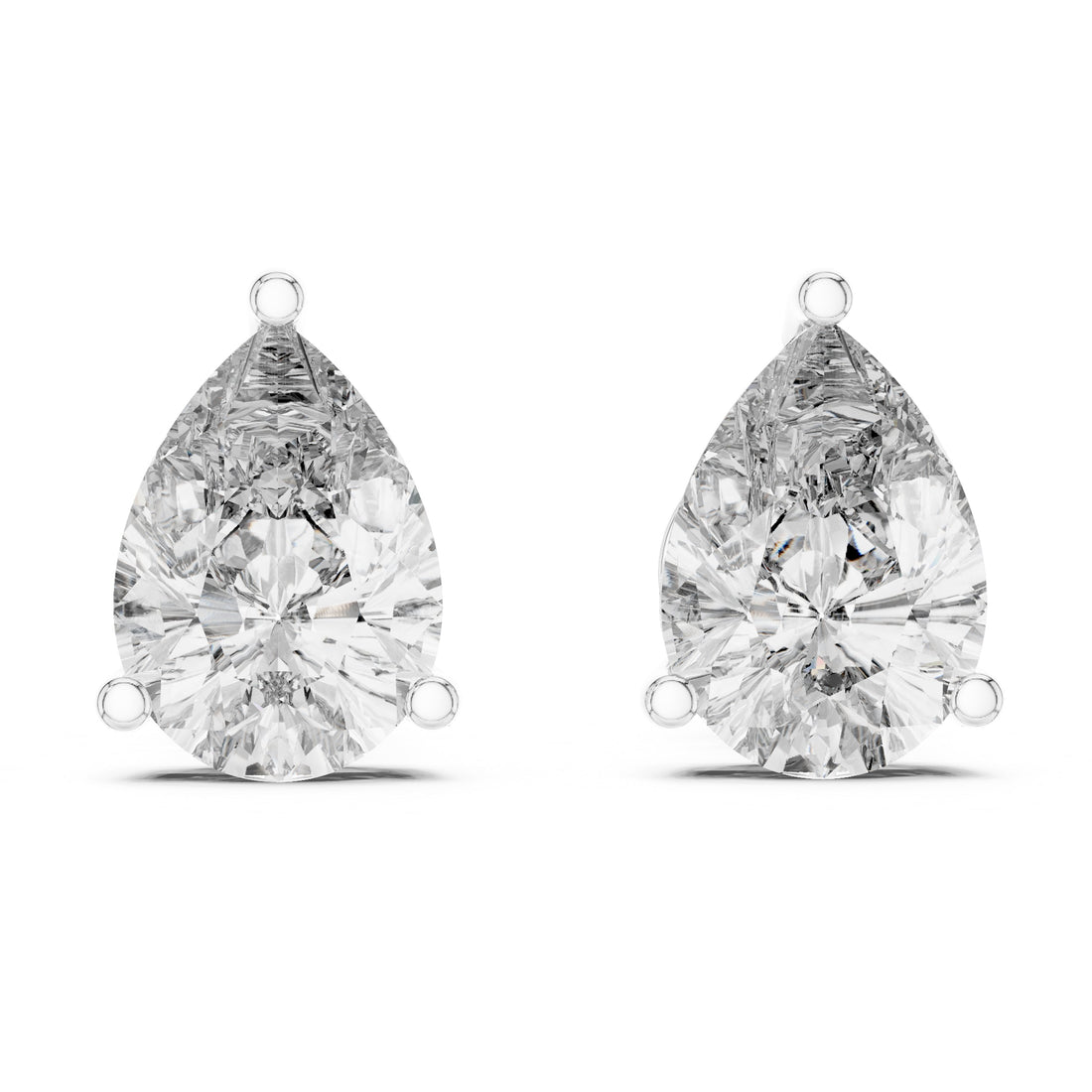 Sparkling Luxe 1.7CT Pear Cut Lab Grown Diamond Stud Earrings in 18KT