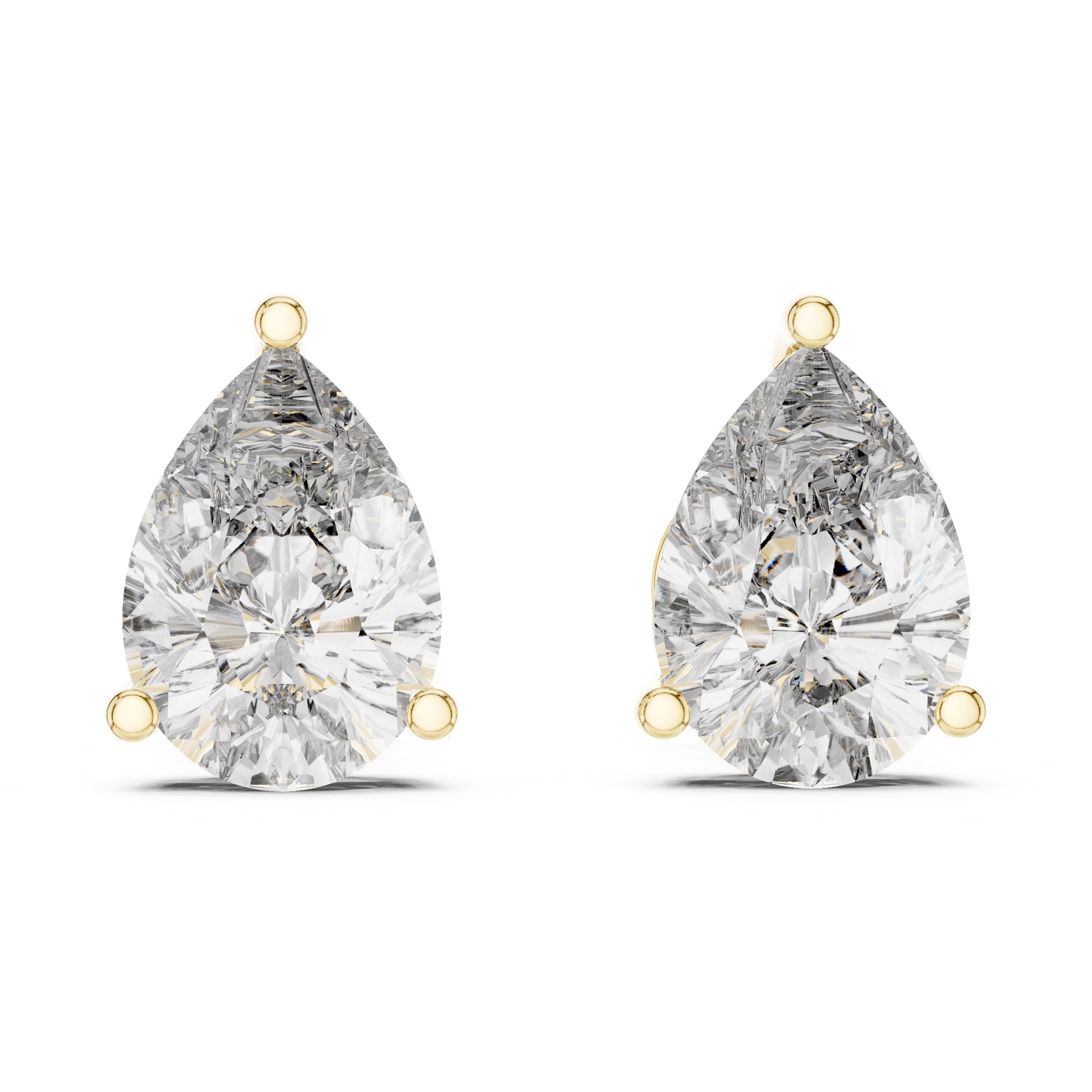 Sparkling Luxe 1.7CT Pear Cut Lab Grown Diamond Stud Earrings in 18KT