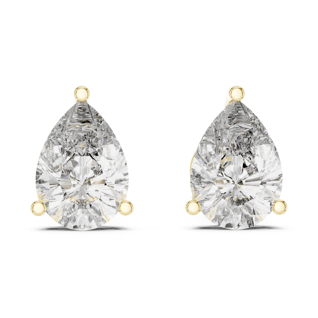 Sparkling Luxe 1.7CT Pear Cut Lab Grown Diamond Stud Earrings in 18KT