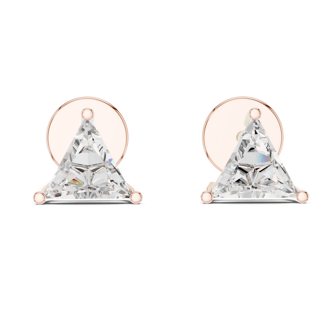 Sparkling Luxe 0.6CT Trillion Cut Lab Grown Diamond Stud Earrings