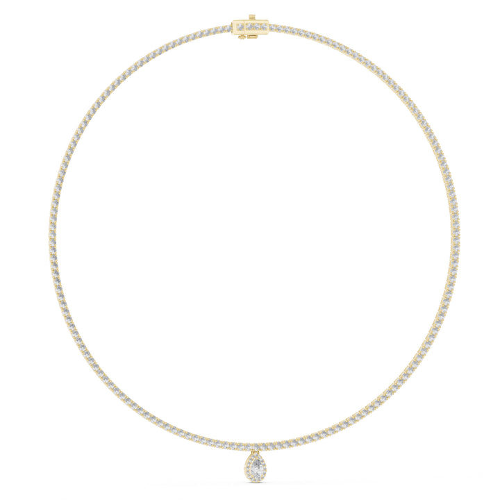 Sparkling Luxe 0.25ct 18KT Round-Cut Diamond Grace Solitare Tennis Necklace Yellow Gold