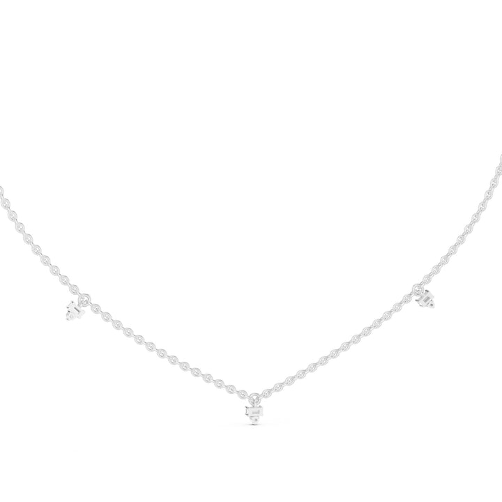 Sparkling Luxe 0.015ct Yellow Gold Round Cut Diamonds Necklace in 18KT