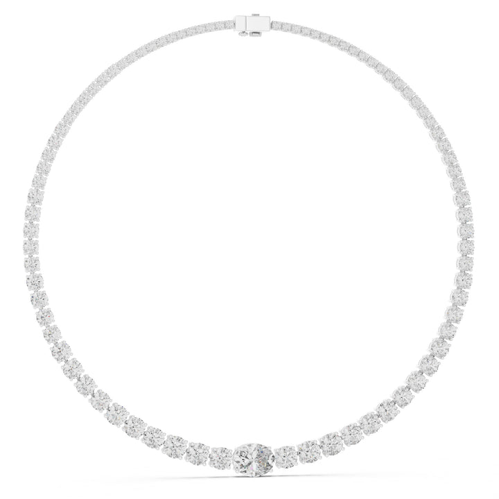 Sparkling Luxe 3.55ct 18KT Pear and Round-Cut Lab-Grown Diamond Necklace in Rose Gold
