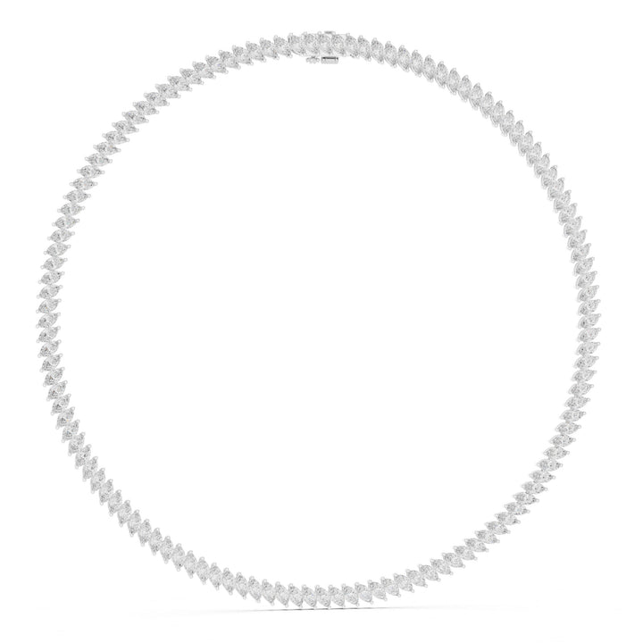Sparkling Luxe 0.15ct 18KT Bridal Necklace with Pear Cut Lab Grown Diamonds White Gold