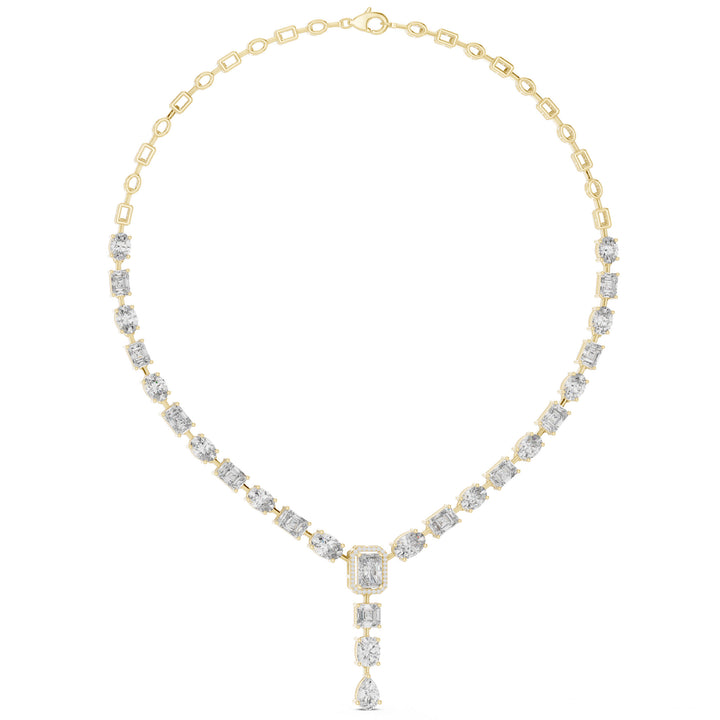 Sparkling Luxe 1ct Rose Gold 18KT Necklace with Mixed Brilliant Lab Grown Diamonds – Bridal Edition