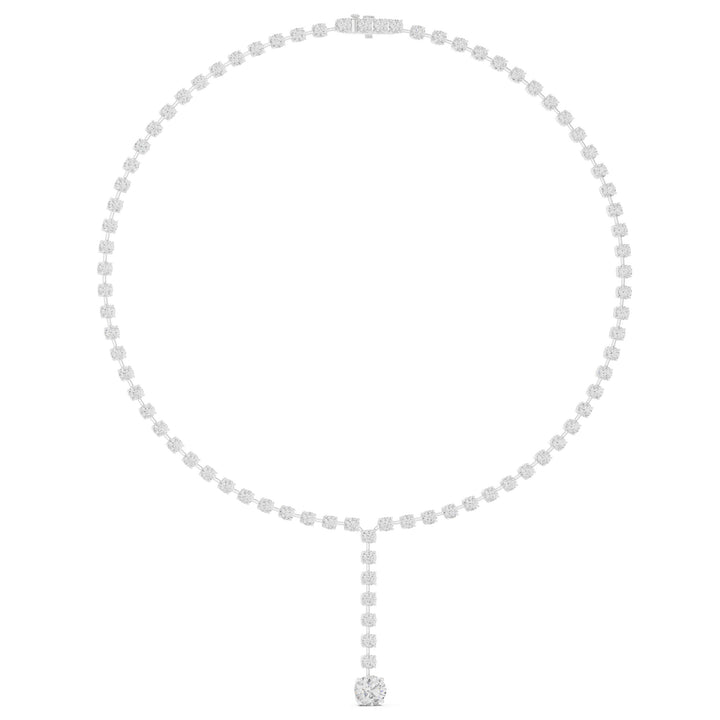 Sparkling Luxe 2.85ct Rose Gold Round Diamond Bridal Necklace in 18KT