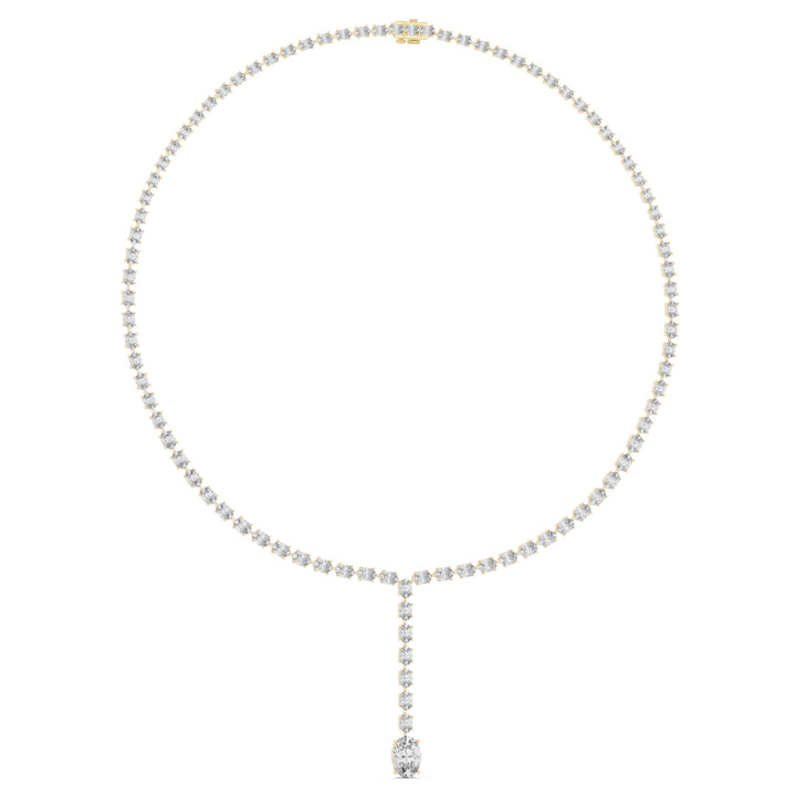 Sparkling Luxe 2ct Yellow Gold Round Diamond Bridal Necklace in 18KT