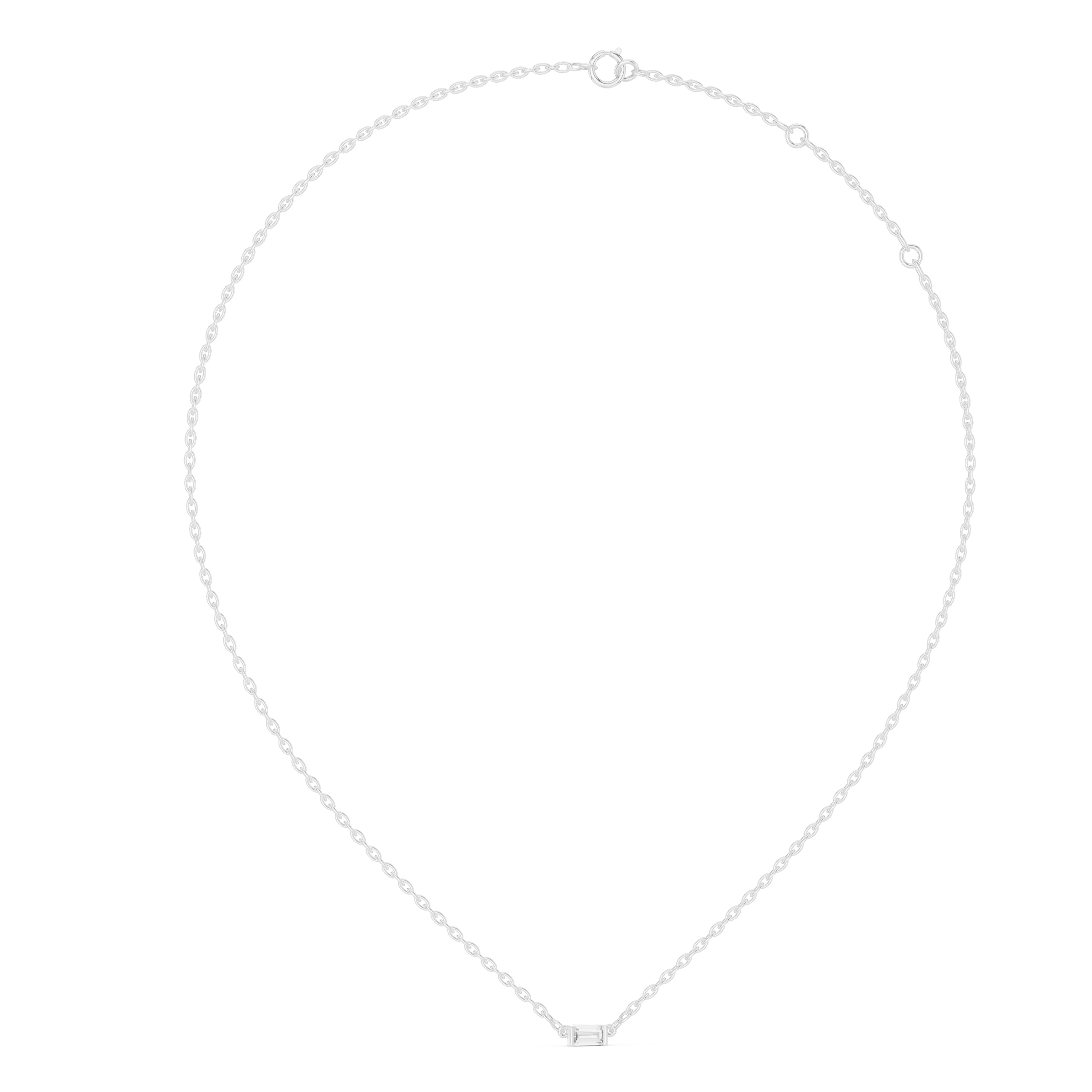 Sparkling Luxe 0.31CT Emerald Cut Diamond Solitare Pendant Necklace in 18KT