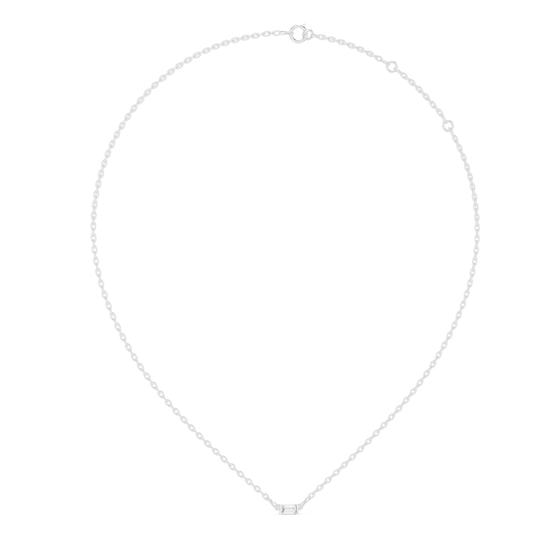 Sparkling Luxe 0.31CT Emerald Cut Diamond Solitare Pendant Necklace in 18KT