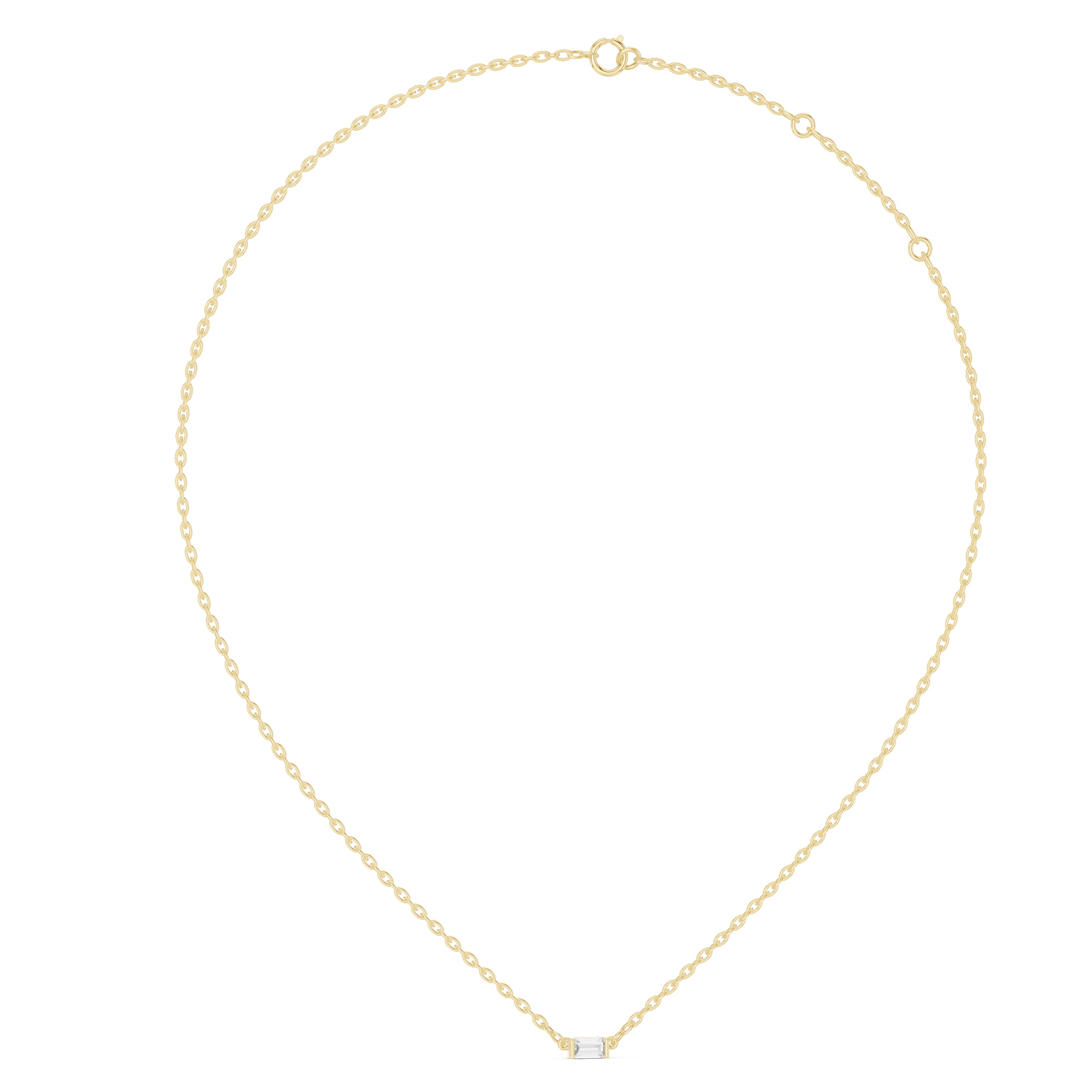 Sparkling Luxe 0.31CT Emerald Cut Diamond Solitare Pendant Necklace in 18KT