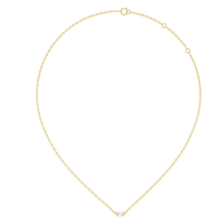 Sparkling Luxe 0.31CT Emerald Cut Diamond Solitare Pendant Necklace in 18KT