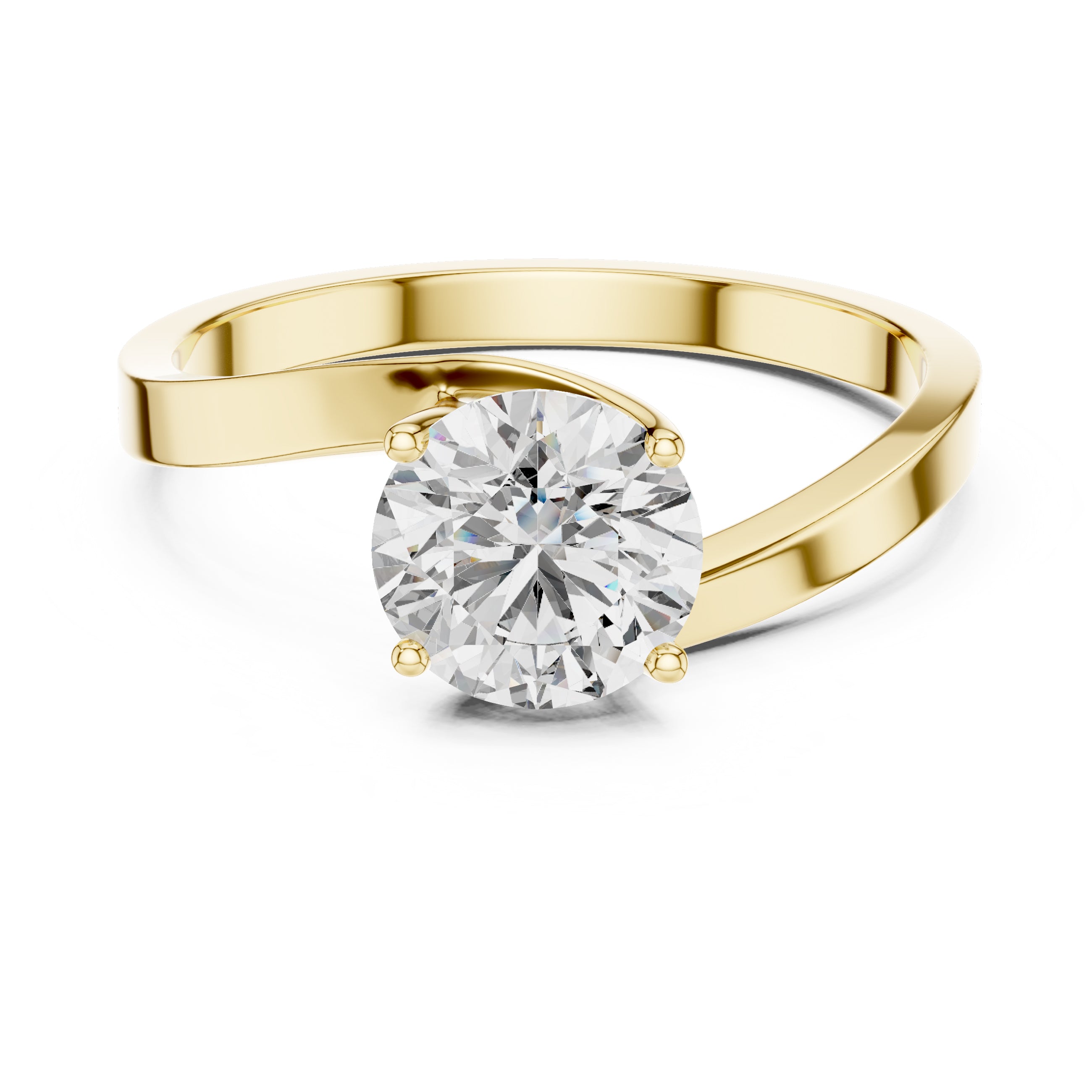 Sparkling Luxe Solitare 1CT Round Diamond Ring in 18KT