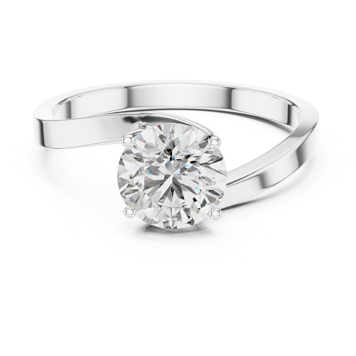 Sparkling Luxe Solitare 1CT Round Diamond Ring in 18KT